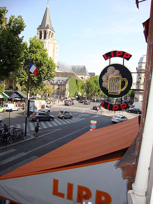 Paris, France Caf� Lipp & L�Eglise St. Germain des Pres
